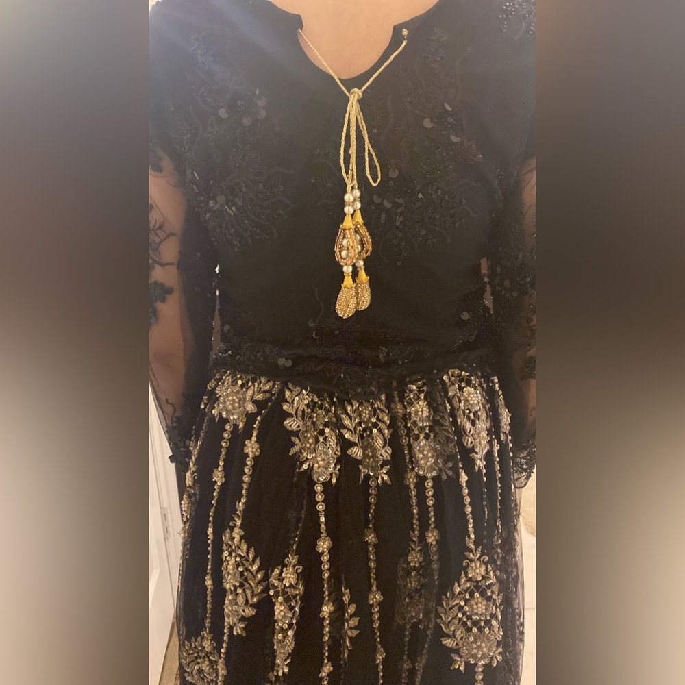 black pakistani long dress beautiful fashion skirt - Picture 7 of 11
